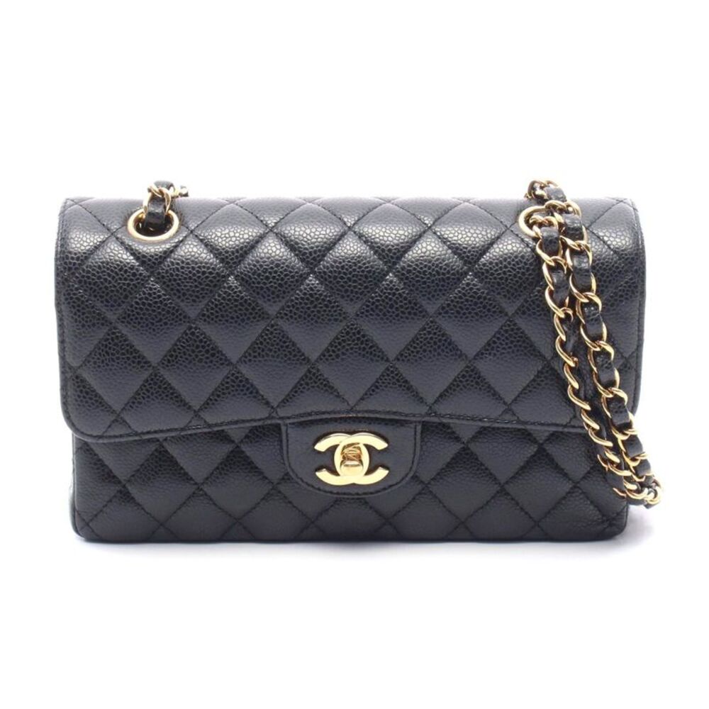 Chanel Caviar Skin Matelasse W Flap Shoulder Bag